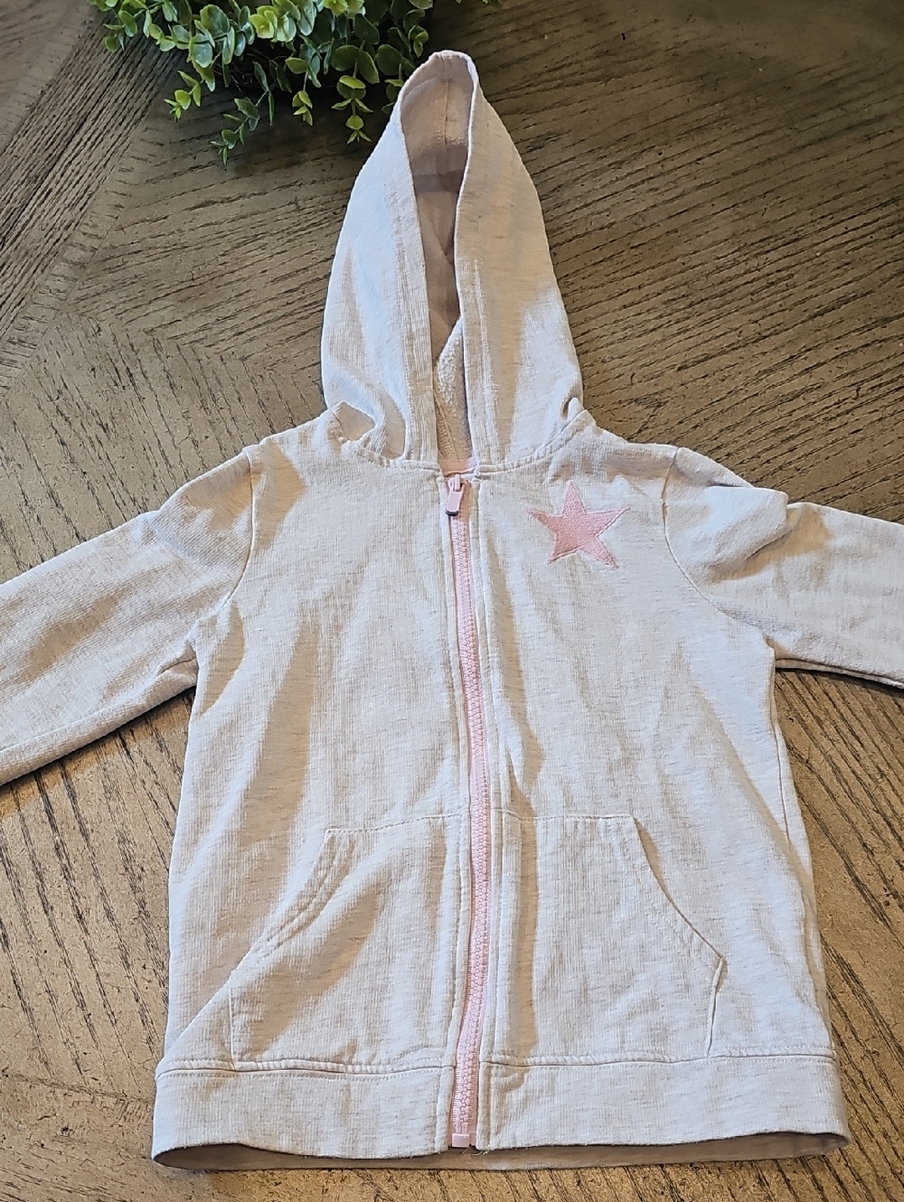 Hooded Zip-Front Kids Sweatshirt Jacket with Star Accent Size 6X